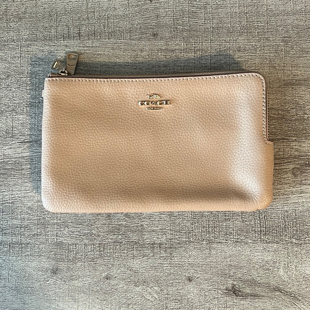 Beige/Cream colored Coach Wristlet/Wallet
